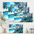 thumbnail image 4 of Designart ' Tropical Beach In Summer Paradise With Palm Trees ' Nautical & Coastal Canvas Wall Art Print, 4 of 4