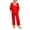 Red, variant on Kelon Christmas Pjs for Family, Long Sleeve Button Down Pj Set, Festival Party Holiday Sleepwear, comfort Soft Long Pants Lounge Set