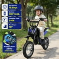 thumbnail image 3 of Hijoke 36V Kids Electric Dirt Bike, 15.5 MPH High-Speed Electric Motorcycle Ride on Toy for Kids Above 6, 133 LBS Max Load, 10-Mile Range, Waterproof Seat, Twist Grip Throttle, Blue & Green, 3 of 9