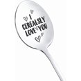 thumbnail image 1 of Couple Gifts Spoon for Boyfriend Girlfriend I Cerealsly Love You Gift Spoons for Couple Funny Christmas Valentine's Day Gifts for Husband Wife Cereal Lovers Gift Spoon, 1 of 5