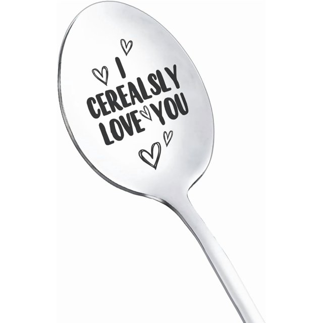 Couple Gifts Spoon for Boyfriend Girlfriend I Cerealsly Love You Gift Spoons for Couple Funny Christmas Valentine's Day Gifts for Husband Wife Cereal Lovers Gift Spoon