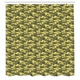 thumbnail image 2 of Ambesonne Khaki Shower Curtain, Repeating Camouflage Spots, 69"Wx84"L, Army Green Yellow, 2 of 4