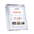 thumbnail image 5 of Covers & all Clear Vinyl Tarps with Grommet, (7' H x 10' W, Clear) 18 oz, 560 GSM 20 mil Waterproof & Tear Resistant Vinyl Coated PVC Material Tarpaulin, Perfect for Indoor & Outdoor Use, 5 of 7