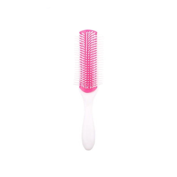 Qarigey Peine de plástico Tienda Herramientas de barbería Cepillo de masaje de peluquería desmontable Peines desenredantes de 9 filas Rizado Cuidado del cabello blanco rosa
