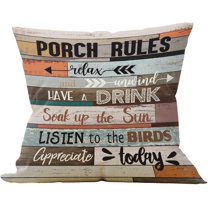 Porch Pillows,Porch Pillow Covers 18x18,Porch Decor,Farmhouse Porch Decor,Outdoor Pillow Covers,Outdoor Throw Pillows, Porch Rules Pillow