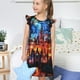 thumbnail image 4 of Balery Magical Stained Glass Castle Camisón de princesa para niñas, pijama de algodón con mangas abullonadas, suave y bonito.-Large, 4 of 6