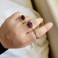 thumbnail image 6 of Natural Stone Stackable Ring Set, Boho Style Multiple Finger Rings, 6 of 6