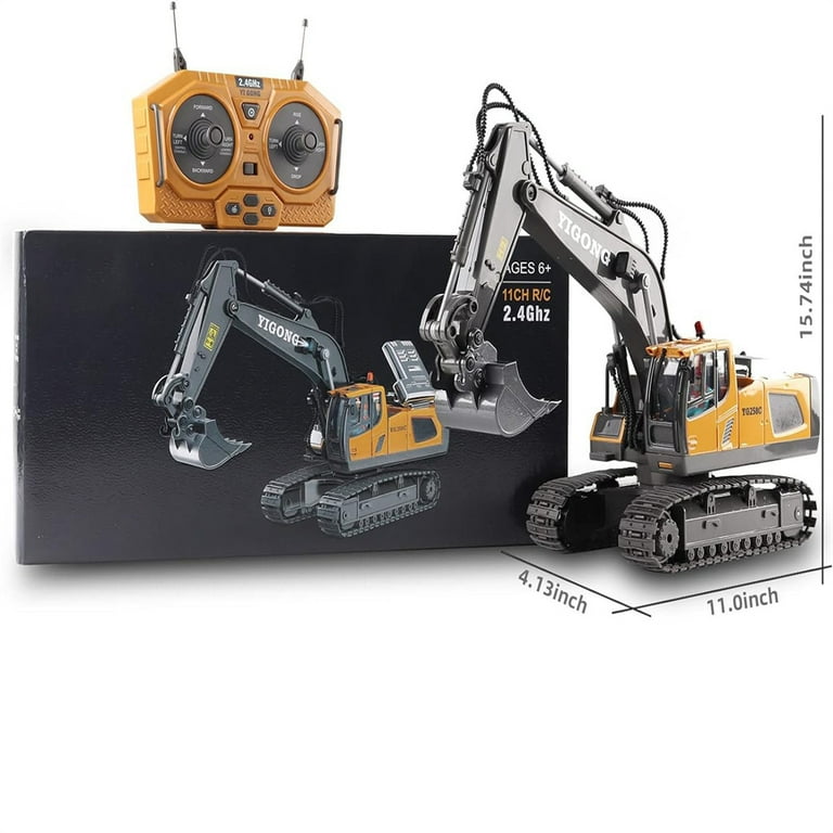2.4Ghz RC Excavator Toy, 1:20 Scale, 11 Channel, Metal