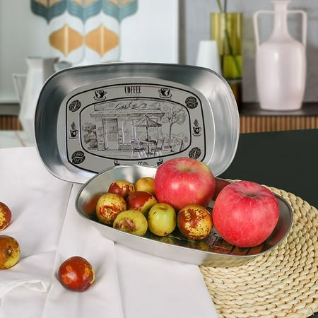 

Kitchen 2PC European Retro Iron Plate Boat Shaped Fruit Tinplate Small Tray Metal Snack Gadgets Set Baking Supplies Sheet