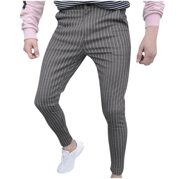 Pantalones largos para hombre, informales, ajustados, de negocios, formales, de vestir, para hombre