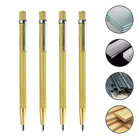 

BAMILL 4× Diamond Glass Cutter Carbide Scriber Metal Tile Cutting Machine Lettering Pen