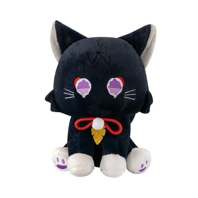 Peluche de peluche con forma de gato negro, 40 cm, dibujos animados suaves