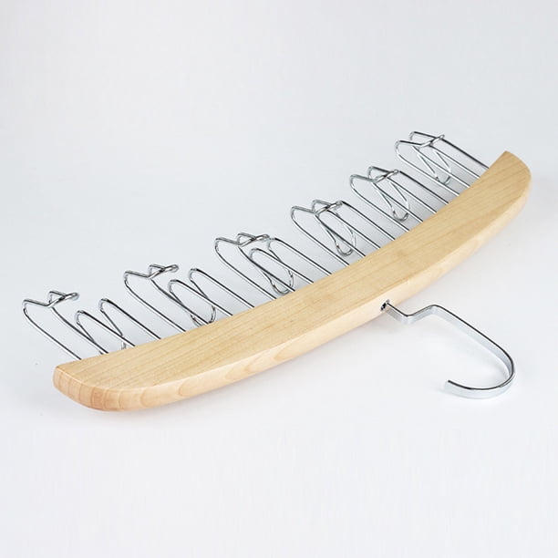 Organizador De Armario Con 12 Ganchos – Soporte Para Cinturones Y Corbatas (Madera Y Metal, Estilo Tradicional)