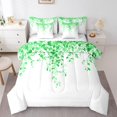 thumbnail image 1 of Erosebridal Cartoon Leaf Bedding Queen Comforter Set, Rustic Botanical Down Comforter, Eucalyptus Leaves Decor, Reversible, 1 of 1