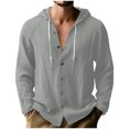thumbnail image 1 of RXMEKW Solid Color Hooded Cardigan for Men with Button Front and Long Sleeves, 1 of 9