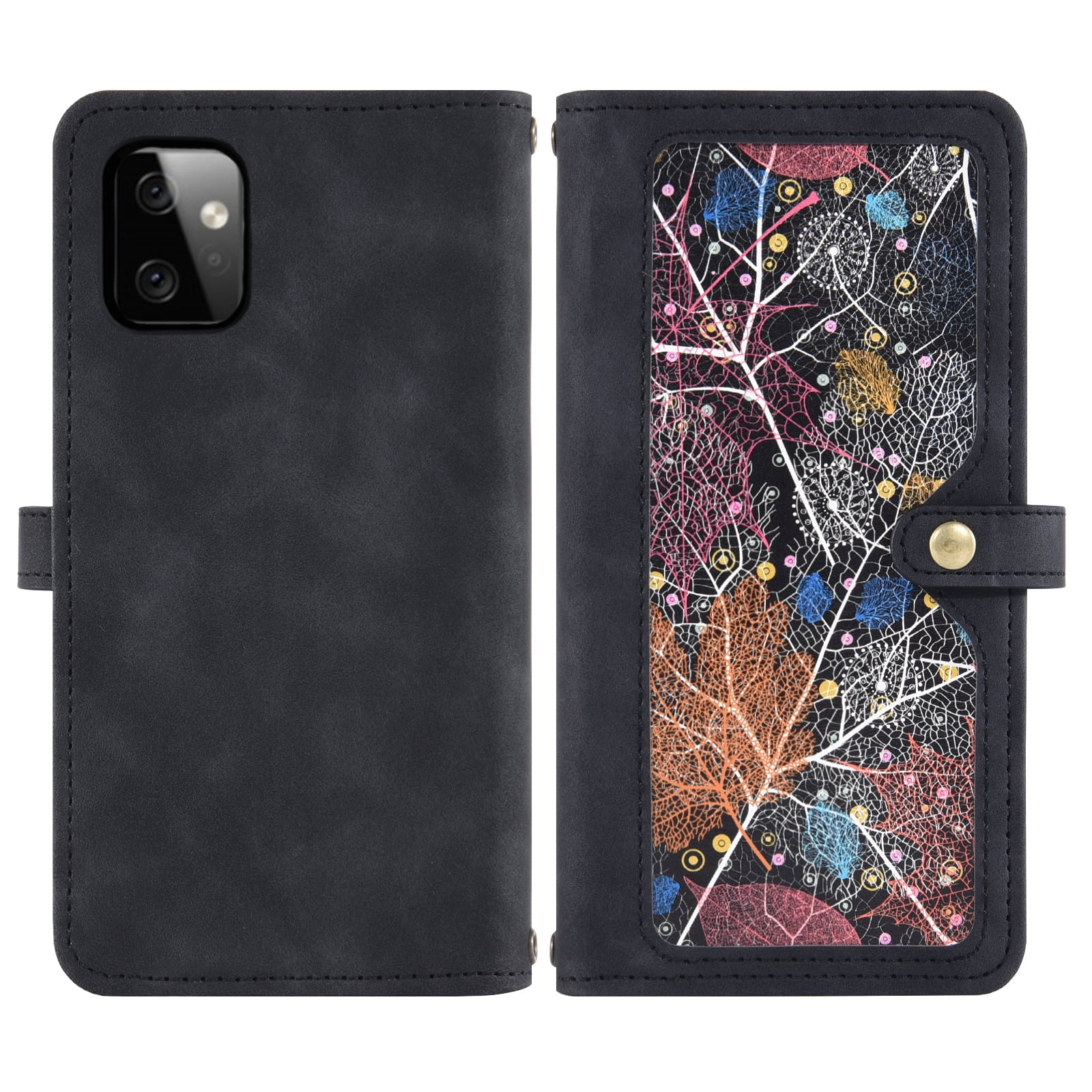 Asuwish Phone Case for Motorola Moto G Power 5G 2023 Wallet Cover With Tempered Glass Screen Protector Crossbody Wrist Strap Flip Pattern Zipper Credit Card Holder Stand Cell GPower G5 Women Black