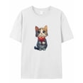 thumbnail image 7 of Cat Men's T Shirts Cat Holding Love T-Shirt for Men Crew Neck Tees Cotton Tops, White, 3XL, 7 of 7