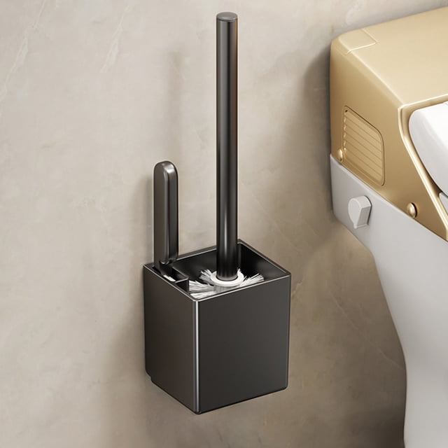 Xihbxyly Juego de Escobillas para Inodoro, 2 Tipos de Cepillos para Una Limpieza Profunda, Cepillos Rígidos y Ranurados para Cada Rincón, Multiusos para Lavabo y Bañera, Base con Ranura de Ventilació