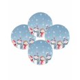 thumbnail image 7 of 13 Inch Round Placemats Set of 4, Blue Ombre Christmas Non Slip Heat Insulation PP Table Mats, Xmas Snowman Snowflake Winter Washable Place Mats for Kitchen Dining Party Table Decor, 7 of 7