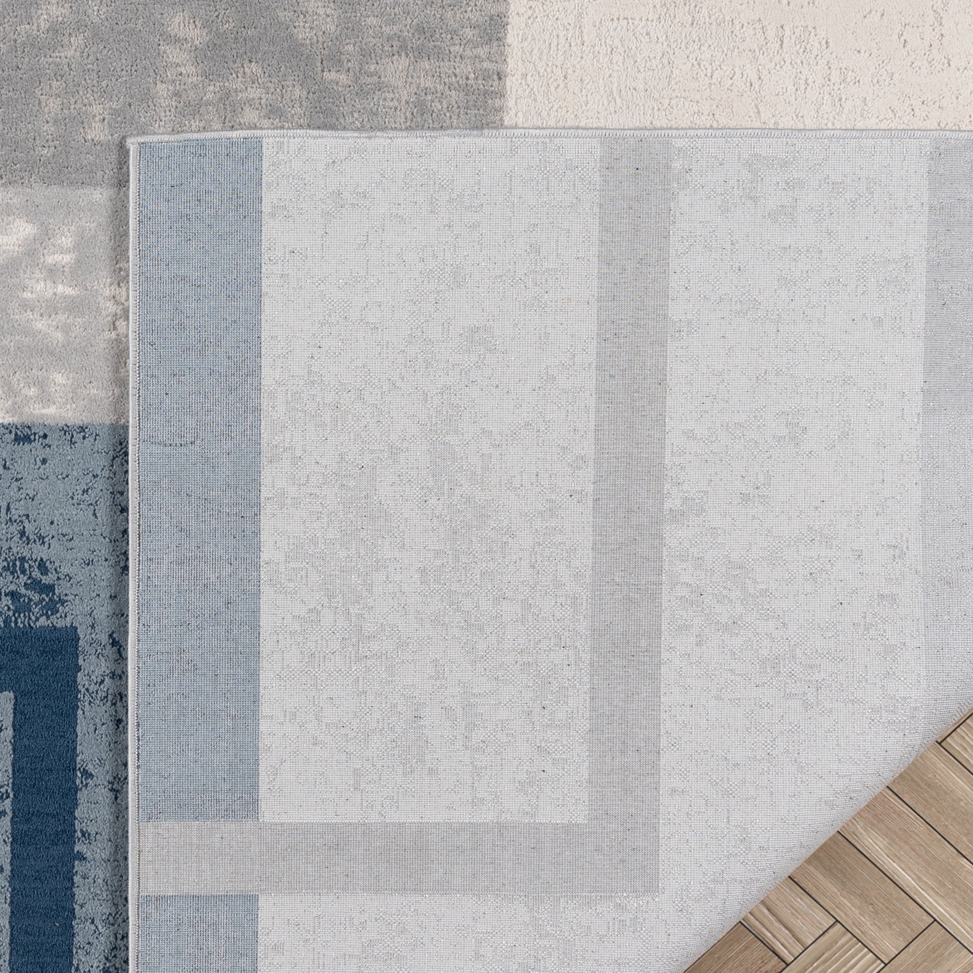 Gertmenian Ethan Abstract Geo Modern Geometric Blue Indoor Area Rug, 9x13