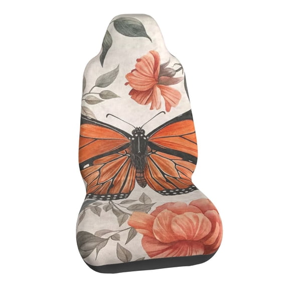 Butterfly And Flowers Car Seat Covers Stretch Car Seat Protectors Universal Fit