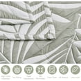 thumbnail image 6 of Chezmoi Collection Oversized Bedspread 128x106 Jacquard Matelasse Leaf Damask Design, 5-Piece Lightweight Reversible Microfiber Bedding Coverlet Set for All Season Oversized King, Platinum Gray/White, 6 of 9