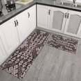 thumbnail image 2 of 2 Piece Black Boho Kitchen Rug Set: Non-Slip, Washable, Perfect Kitchen Mats for Floor - Upgrade Your Kitchen Decor Now, 2 of 7