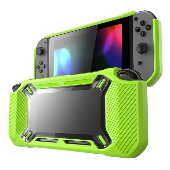 Protective Case Cover Fit for Nintendo Switch, TSV Hard TPU Protective Shell With Ergonomic Hand Grip, Anti-Scratch Shockproof, Green