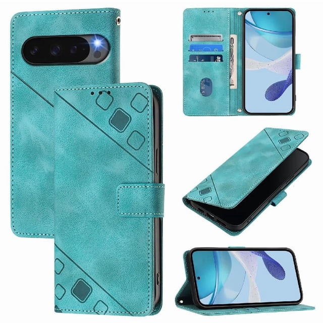 Wallet Case for Google Pixel 10 Pro XL 5G with Card Slots & Stand, Shockproof Scratch-Resistant Cover Green