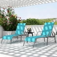 thumbnail image 4 of Gymax Ensemble de 2 Chaises Longues de Patio avec Accoudoirs Inclinables Réglables Turquoise, 4 of 10