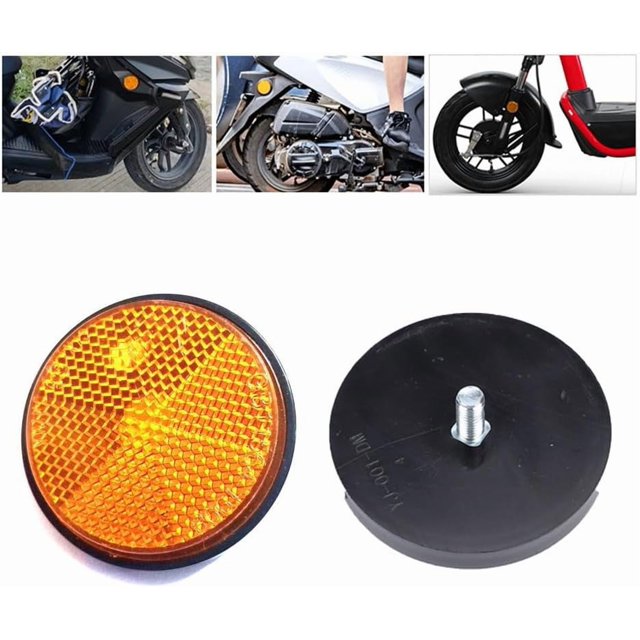 HUGFEGWE 2Pcs Circular Reflector Universal Car Trucks Motorcycle ATV Bikes Bicycle Reflector Safety Reflector Motorcycles Accessories CJB91-84073