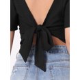 thumbnail image 5 of DARING DIVA Changeable Neckline Flutter Sleeve Crop Top XL Black, 5 of 6