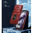 thumbnail image 2 of KOMI for Google Pixel 8A Case with Tempered Glass Screen Protector and Camera Lens Cover,Rotated Ring Stable Kickstand,Heavy Duty Shockproof Protective Phone Cover Red, 2 of 5