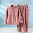 thumbnail image 2 of KyCheLot Women's Fleece Pajama Set Thick Warm Long Sleeves Zip up Tops and Elastic Waist Pants Homewear Sleep, 2 of 6