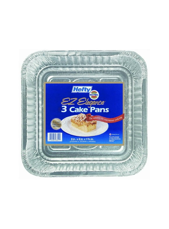 Hefty EZ FOIL/REYNOLDS 00Z93821 3Pack Square Foil Cake Pan