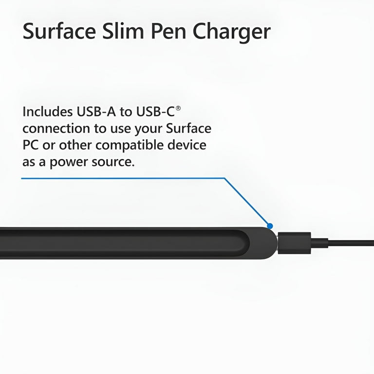 Microsoft Surface Slim Pen 2 Charger Matte Black Bluetooth 5.0 Connectivity