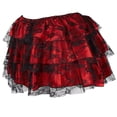 thumbnail image 2 of Women Gothic Skirt Classic Layered Short Lace Skirts Red XXS, 2 of 4