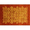 thumbnail image 1 of Ahgly Company Machine Washable Indoor Rectangle Oriental Yellow Industrial Area Rugs, 2' x 5', 1 of 4