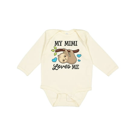 

Inktastic My Mimi Loves Me with Sloth and Hearts Gift Baby Boy or Baby Girl Long Sleeve Bodysuit