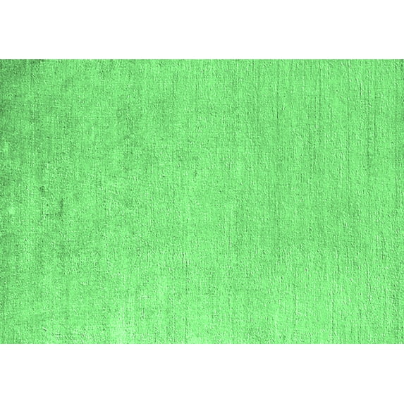 Ahgly Company Indoor Rectangle Solid Emerald Green Modern Area Rugs, 2' x 4'