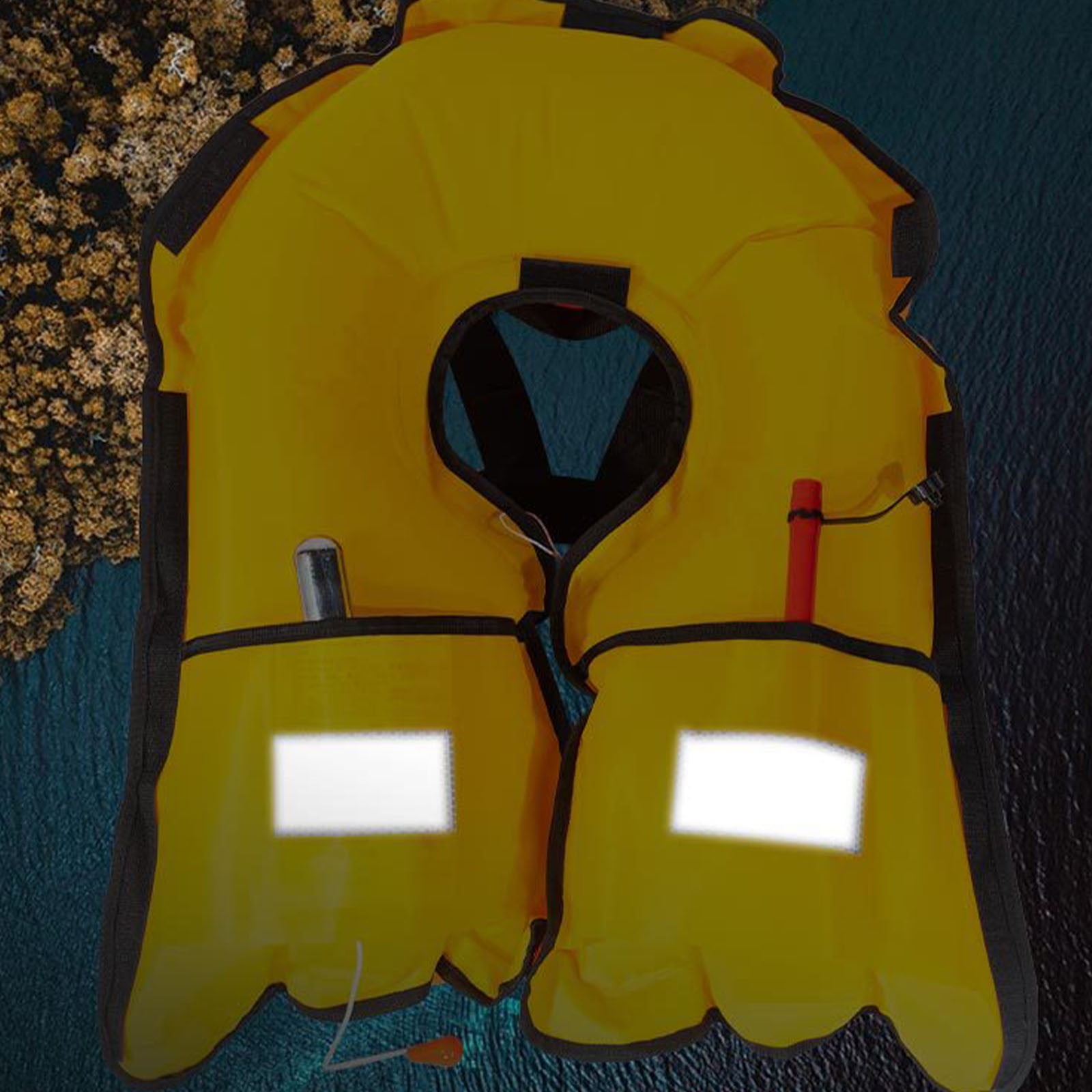 Auto-Inflating Life Jacket with Reflective Strips - Emergency Flotation Vest, Buoyancy Aid, 150N Buoyancy & Adjustable Straps, for Boating/Fishing Activities, Coast Guard Approved PFD, B