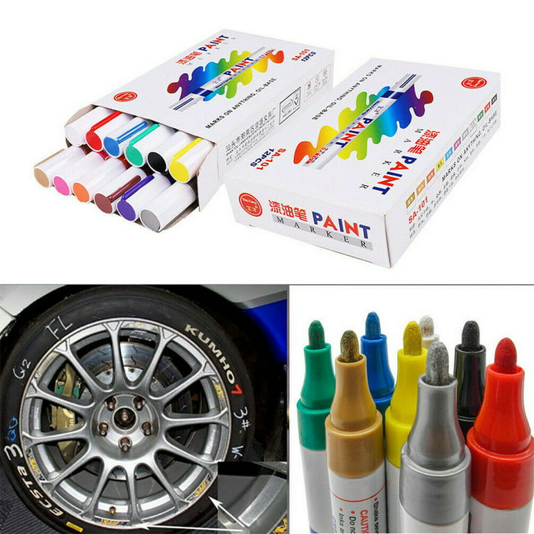 4Pcs Car Tire Paint Pen Anti Fade Marker Waterproof Quick Drying Car Tire  Paint Pen Accessories for Smooth Stone Metal Glass - AliExpress