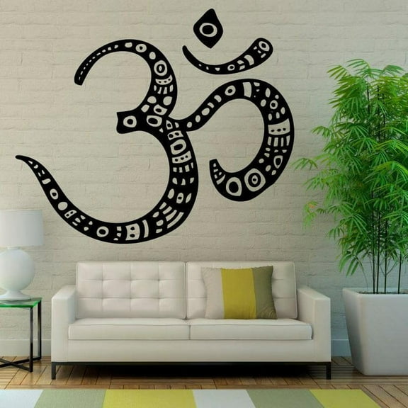Om Symbol Wall Decal Sticker Buddhism Vinyl Art Wall Stickers Home Decor Pattern Removable Indian Wall Murals 50x43cm