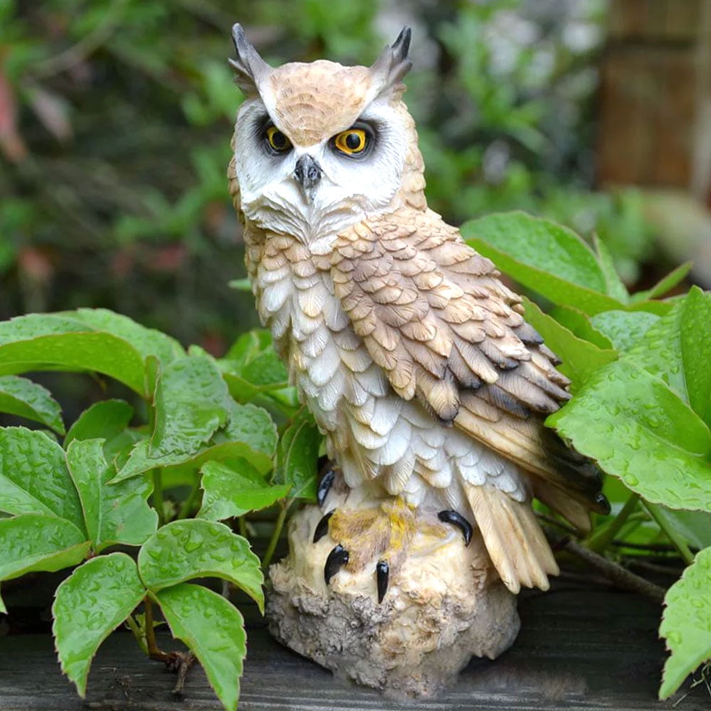 Willstar Owl Statue Decor,Gardening Animal Owls Figurines Decorations, Owl Resin Patio Lawn Yard