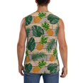 thumbnail image 4 of Fotbe Men's Pineapples Palm Leaves Print Men's Sleeveless Muscle Tank Tops Casual T-Shirts for Gym Workout Beach-Medium, 4 of 8