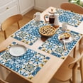 thumbnail image 5 of Blue Yellow Boho Placemats Set of 6, Geometric Floral Traditional Spanish Style Non-Slip Place Mats Washable Table Mats for Kitchen Dining Table Decorations Indoor/Outdoor, 5 of 9