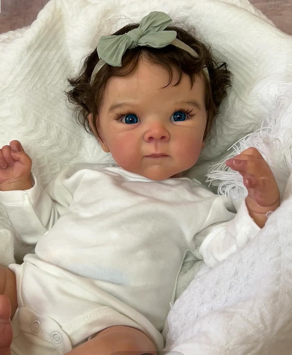iCradle Lifelike 18 Inch 45cm Reborn Baby Dolls Girl That Look Real Looking Handmade Realistic Newborn Baby Dolls Soft Cloth Body Blue Eyes Toy for Age 3+ Ideal for Birthday Xmas Gift
