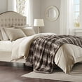 thumbnail image 1 of Zuri Faux Fur Oversized Bed Throw Chocolate 96x80", 1 of 3