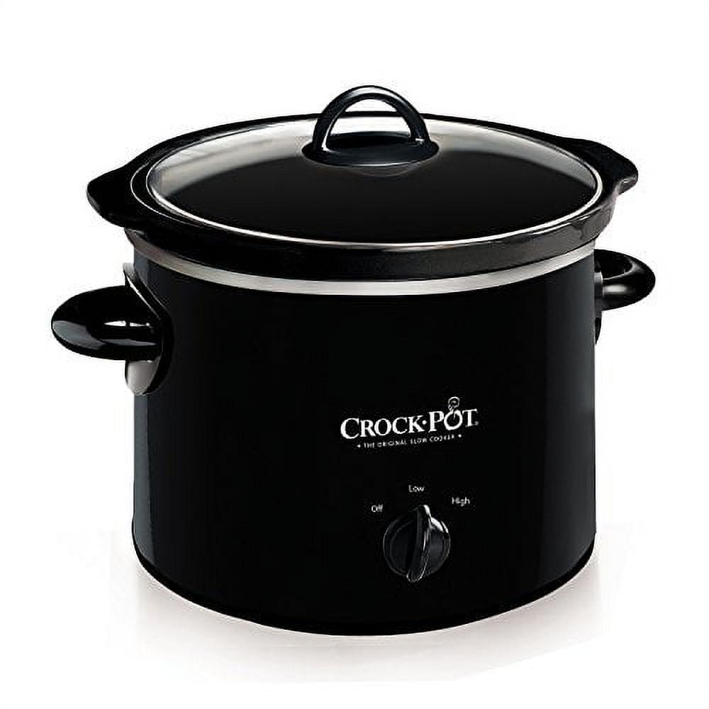 Royalcraft Double Slow Cooker,2 Pot Small Mini Crock Buffet Servers and  Warmer,Dual Pot Oval Manual Slow Cooker with Adjustable Temp Removable  Ceramic Pot,Stainless Steel, Total 2.5 Quarts Black 