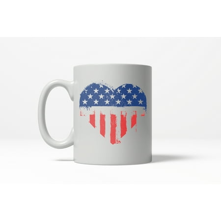 

USA Vintage Flag Heart American Pride Cool Ceramic Coffee Drinking Mug - 11oz